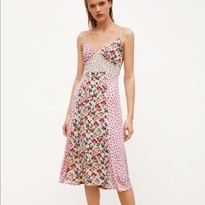 Zara mismatch floral patchwork dress